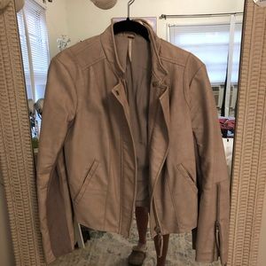 Free people vegan faux leather jacket